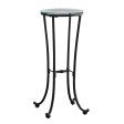 29  Black And Clear Glass Round End Table For Cheap