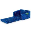 2-in-1 Convertible Kids Sofa with Velvet Fabric-Blue Online now