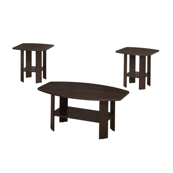 Set of Three 36  Brown Coffee Table With Shelf Online now