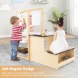 Kids Art Center Wooden Table Bench Set-Brown Online Sale