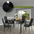 5 Pieces Metal Frame and Glass Tabletop Dining Set Fashion