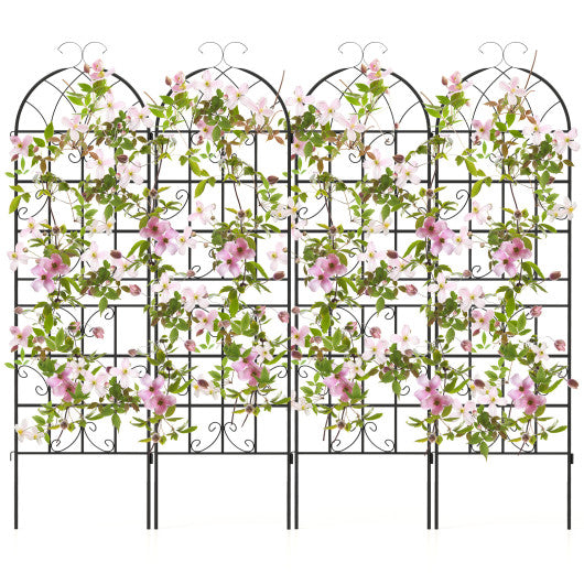 2 4 Pack 71 x 20 Inch Metal Garden Trellis for Climbing Plants-Set of 4 For Sale