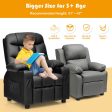 PU Leather Kids Recliner Chair with Cup Holders and Side Pockets-Black Online Hot Sale