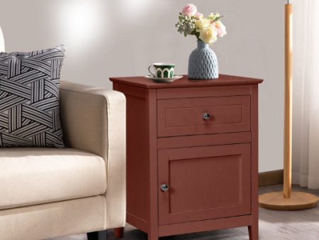 2-Tier Accent Table with Spacious Tabletop-Cherry Online