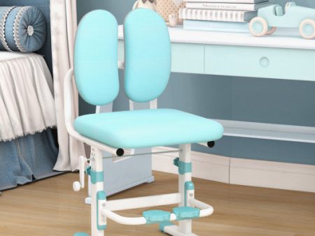 Ergonomic Height-adjustable Kids Study Chair with Double Back Support-Blue Online Sale