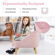 Soft Velvet Upholstered Kids Sofa Chair with Ottoman-Pink Discount