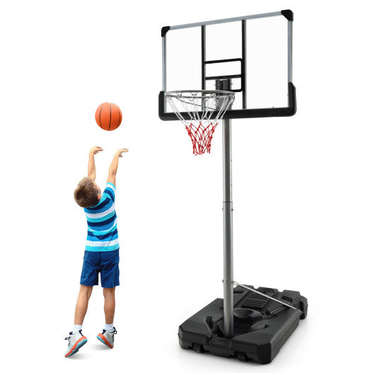 Basketball Hoop with 5.4-6.6FT Adjustable Height and 50  Backboard-Black Online Sale