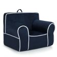 Upholstered Kids Sofa with Velvet Fabric and High-Quality Sponge-Navy Online Hot Sale