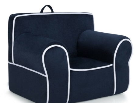 Upholstered Kids Sofa with Velvet Fabric and High-Quality Sponge-Navy Online Hot Sale