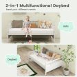 Full Size Metal Daybed Frame with Guardrails-White Sale