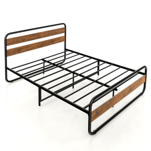 Arc Platform Bed with Headboard and Footboard-Queen Size Online Hot Sale