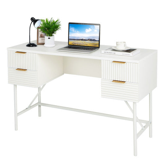 48 Inch Home Office Computer Desk with 4 Drawers-White For Discount