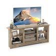 58 Inch TV Stand with 6 Open Storage Shelves for TVs up to 65 Inches-Gray Online