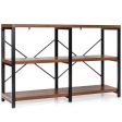 3 Tier 47 Inch Console Metal Frame Sofa Table-Rustic Brown Online now