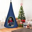 32 Inch Kids Nest Swing Chair Hanging Hammock Seat for Indoor Outdoor-Blue Online Hot Sale