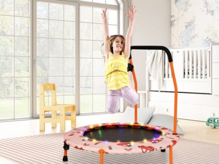 36 Inch Mini Trampoline with Colorful LED Lights and Bluetooth Speaker-Orange Online now