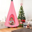 40 Inch Kids Nest Swing Chair Hanging Hammock Seat for Indoor Outdoor-Pink Online Sale