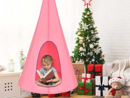 40 Inch Kids Nest Swing Chair Hanging Hammock Seat for Indoor Outdoor-Pink Online Sale