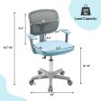 Adjustable Desk Chair with Auto Brake Casters for Kids-Blue Online Hot Sale