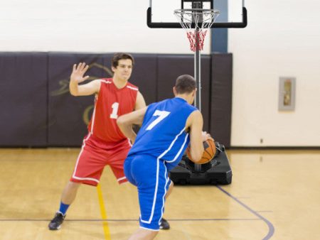 Basketball Hoop with 5.4-6.6FT Adjustable Height and 50  Backboard-Black Online Sale