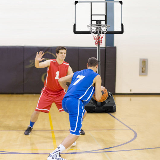 Basketball Hoop with 5.4-6.6FT Adjustable Height and 50  Backboard-Black Online Sale