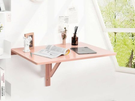 31.5 x 23.5 Inch Wall Mounted Folding Table for Small Spaces-Pink For Cheap