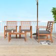 4 Pieces Outdoor Furniture Set with Stable Acacia Wood Frame-Gray Online