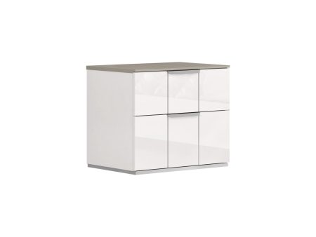 20  White Contemporary Two Drawer Nightstand Online now