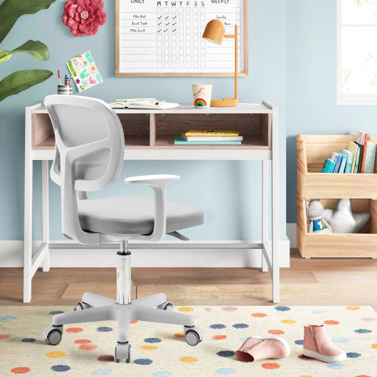 Adjustable Desk Chair with 5 Rolling Casters for Kids-Gray Discount