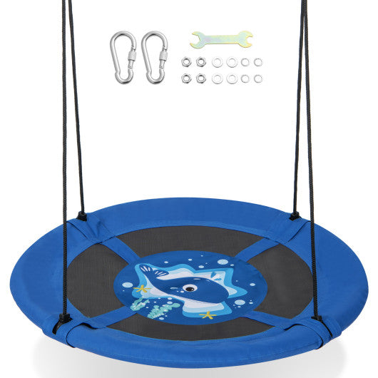 40 Inches Saucer Tree Swing with Adjustable Hanging Ropes and 900D Oxford Fabric-Whale Supply