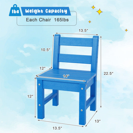 2 Pieces Kids Learning Chair set with Backrest-Blue Sale