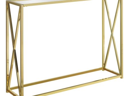 42  Clear And Gold Glass Frame Console Table Supply