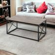 Set of Three 42  Beige And Black Metal Coffee Table For Discount