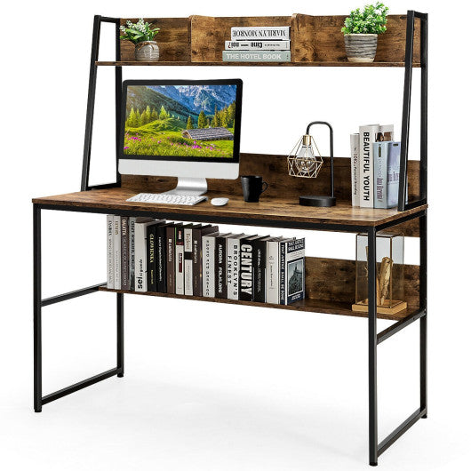 47-Inch Computer Desk Writing Study Table Workstation-Rustic Brown Online now