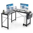 Modern Reversible Computer Desk with Storage Pocket and CPU Stand for Working Writing Gaming-Dark Gray Supply