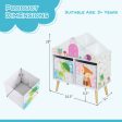 Kids House-shaped Bookshelf with 2 Storage Bins for Kids Room Playroom-White Fashion