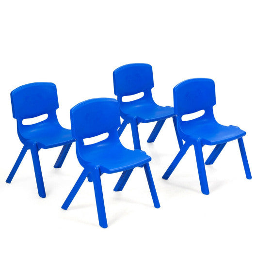 4-pack Kids Plastic Stackable Classroom Chairs-Blue Fashion