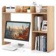 3-Tier Multipurpose Desk Bookshelf with 4 Shelves-Natural Online Hot Sale