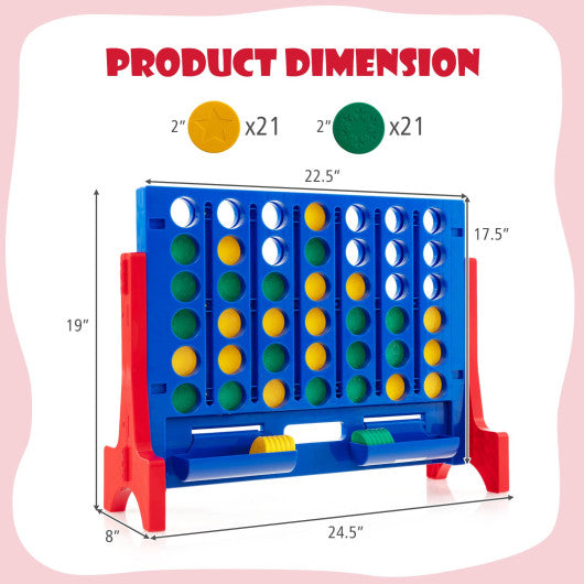 Jumbo 4-to-Score Connect Game Set with Carrying Bag and 42 Coins-Red Supply