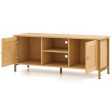 Boho TV Stand for TV up to 55 Inches with Faux Rattan Door-Natural Sale