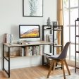 59-Inch Computer Desk Home Office Workstation 4-Tier Storage Shelves-Natural Online now