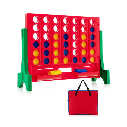 Jumbo 4-to-Score Connect Game Set with Carrying Bag and 42 Coins-Green Cheap