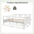 Full Size Metal Daybed Frame with Guardrails-White Sale