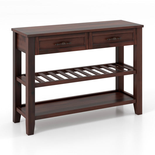 3-tier Console Table with 2 Drawers for Living Room Entryway Online Hot Sale