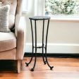 29  Black And Clear Glass Round End Table For Cheap