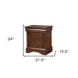 Solid Wood Cappuccino 2 Drawer Nightstand Online Hot Sale