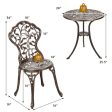 3 Pieces Cast Aluminum Bistro Set Fashion