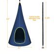 32 Inch Kids Nest Swing Chair Hanging Hammock Seat for Indoor Outdoor-Blue Online Hot Sale