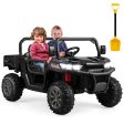 24V Ride on Dump Truck with Remote Control-Black Fashion