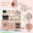 Kids Kitchen Playset with Microwave and Coffee Maker for Ages 3+-Pink on Sale